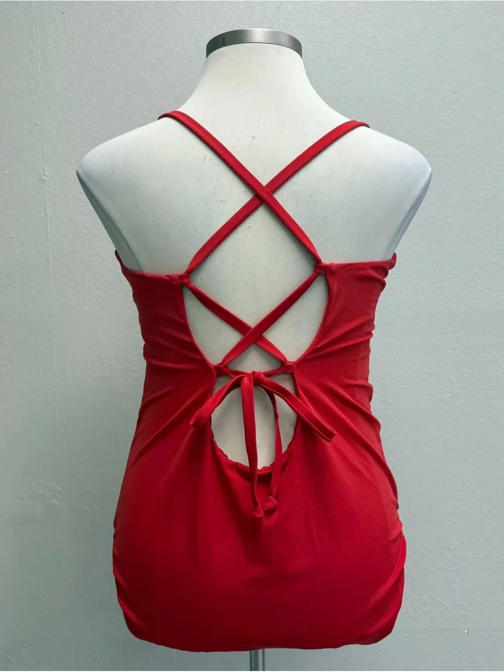 Andie Red Criss Cross Back Strap One Piece Swim Suit - Size XXL Tall